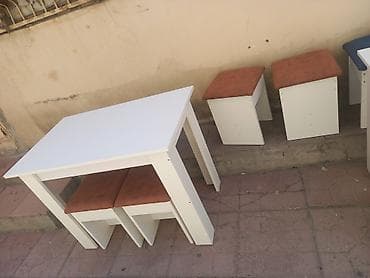 Mətbəx üçün, Yeni, Açılmayan, Dördbucaq masa, 4 stul — 2