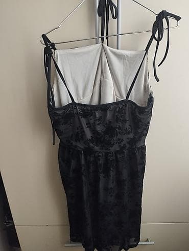 libaslar: Vintage qara mesh fakturalı çiçək naxışlı don — 3