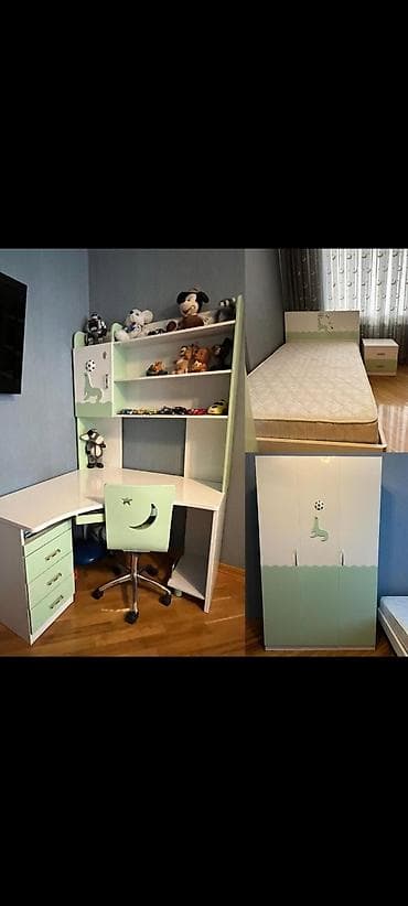 matras islenmis: Oğlan və qız üçün, İşlənmiş, Təknəfərlik çarpayı, Dolab, Yazı masası — 1