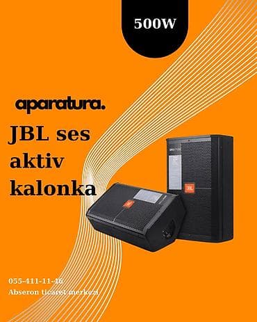Mikrofonlar: JBL Aktiv Ses Kalonkası – 500W Bu dinamiklər həm monitor, həm də əsas — 1