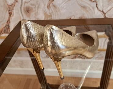 женские золотистые туфли: Tuflilər, Ölçü: 37, rəng - Qızılı, İşlənmiş — 2