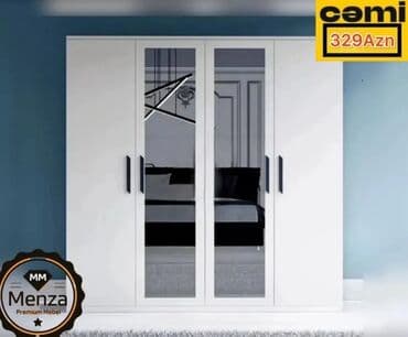 Yeni, Açılan, 4 qapılı Düz dolab, Qarderob, paltar dolabı, Rusiya