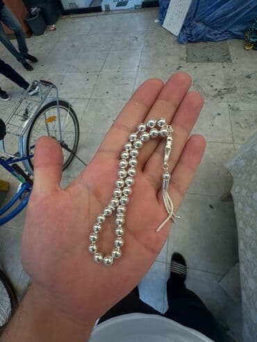 kehraba tesbeh: Gümüş təsbeh kolleksiyası.qiymet 100 m.dan baslayir - Material: gümüş — 1