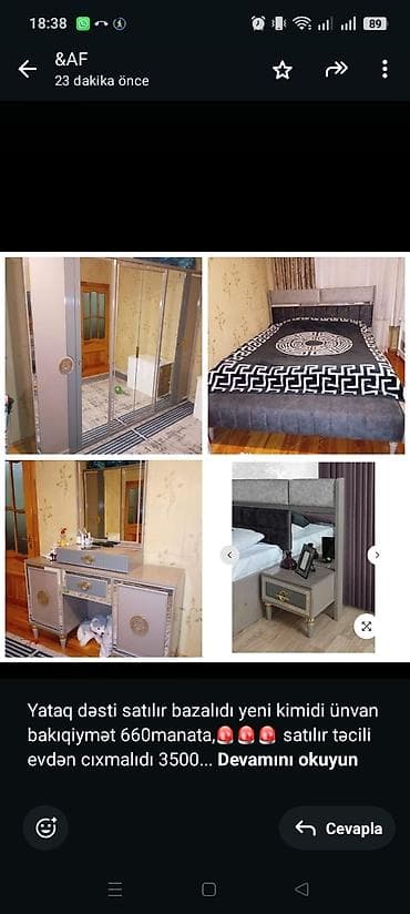 Yataq dəsti satılır bazalıdı yeni kimidi ünvan bakıqiymət — 1