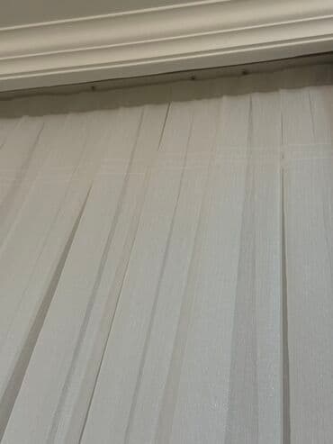 Pərdə və tüllər: Yeni, Kətan Tül, rəng - Ağ, Ünvandan götürmə, Pulsuz çatdırılma, Ödənişli çatdırılma — 5