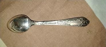 Antik üslubda metal çay qaşıqları - Material: metaldan (gümüşü rəng — 1