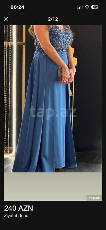 Ziyafət donu – 240 AZN - Rəng: mavi - Model: uzun, A-kesim ətəkli lalafo.az -da Ziyafət donu – 240 AZN - Rəng: mavi - Model: uzun, A-kesim ətəkli