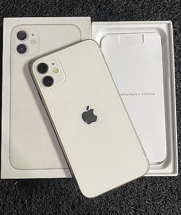 IPhone 11, 128 GB, Ağ, Zəmanət, Simsiz şarj, Face ID
