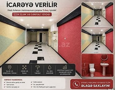 аренда под офис: İcarəyə obyekt – Həzi Aslanov metrosunun çıxışına 3 dəqiqə məsafədə — 1