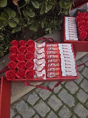 canli urek sekilleri: Hədiyyə qutuları – gül və şokolad kompozisiyaları - Düzbucaqlı — 7