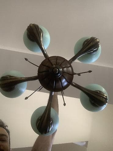 taxta tavan: Çılçıraq, 5 lampa, Metal — 4