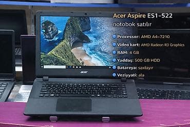 İşlənmiş Acer Aspire, 15.6 ", AMD A4, 512 GB, Ünvandan götürmə, Ödənişli çatdırılma, Rayonlara çatdırılma