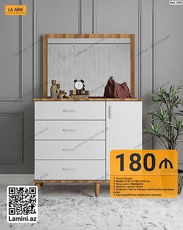 Məhsul: Termo güzgülü komod (Kod: 1336) Xüsusiyyətlər: - Ölçülər: D — 1