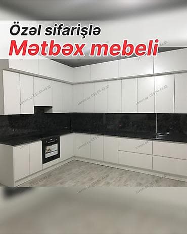 Özəl sifarişlə mətbəx mebeli - Fərdi ölçü və layihə: Məkana uyğun L