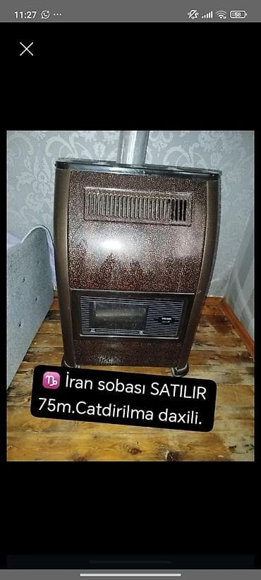 ev bitkiləri: İran sobası – qızdırıcı soba - Yanacaq növü: qazla işləyən (borulu — 1
