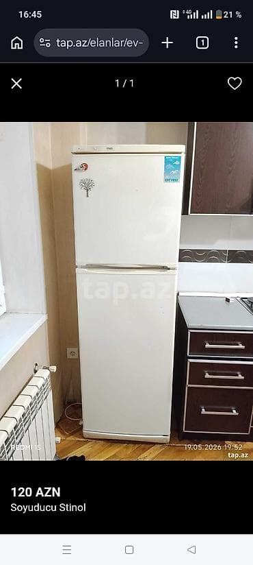 İşlənmiş 2 qapılı Stinol Soyuducu Satılır, rəng - Ağ lalafo.az -da İşlənmiş 2 qapılı Stinol Soyuducu Satılır, rəng - Ağ