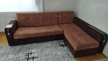 Ev üçün mebel: Künc divan, İşlənmiş, Açılan, Bazalı — 1