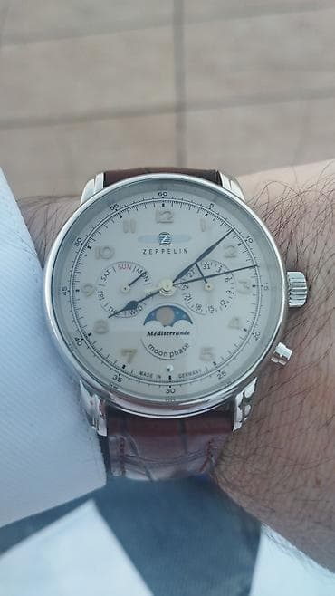 almaniya saat: ZEPPELIN “Méditerranée” Moonphase qol saatı - Alman istehsalı (Made — 2