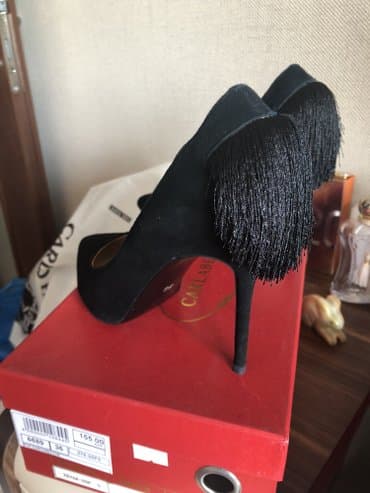 женские замшевые юбки: Туфли, Размер: 36, цвет - Черный, Новый — 2