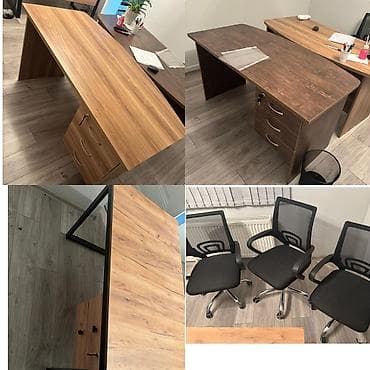 pol lak: Ofis mebelləri dəsti - İş masaları: 2 ədəd. Təbii ağac teksturalı — 1