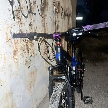 velos: FULLBIKE dağ velosipedi - Çərçivə: yüngül lehimli, qara/mavi dizayn — 4