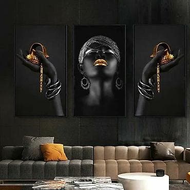 -Tablolar qalın kətan parça üzərində, tam keyfiyyətli və şəklin