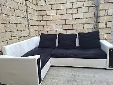 bal: Ağ-qara künc divan - L formalı, 2 hissədən ibarət künc divan - Rəng — 2