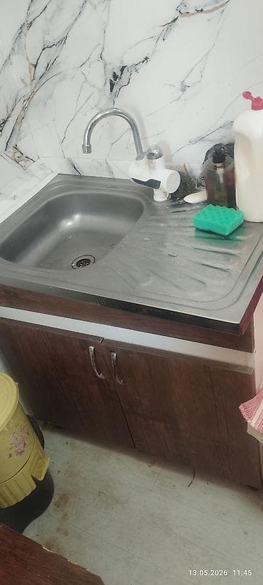 kendir: Düzbucaqlı Mətbəx çanağı, Şkaflı, Paslanmaz polad — 1