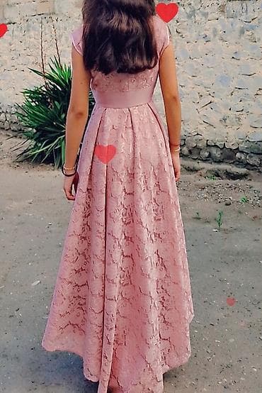 Məhsul: Qız uşağı üçün ziyafət/libas - Rəng: Pudra/çəhrayı - Parça