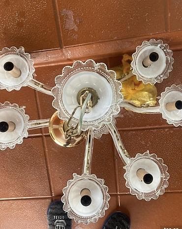 kəndir: Çılçıraq, 7 lampa, Şüşə — 2