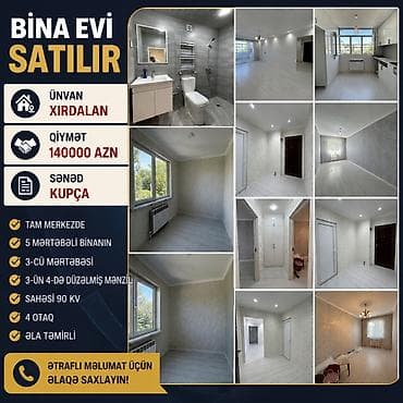 mingecevir dasinmaz emlak: 4 otaqlı, Yeni tikili, 90 kv. m — 1
