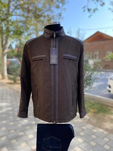 kurtka modelləri: Kişi gödəkçəsi - Rəng: tünd qəhvəyi - Model: düz kəsim, qısa boy — 1