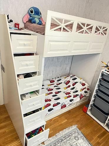 rasotkalar: Oğlan və qız üçün, İşlənmiş, Çarpayı, Matras ilə, Siyirməli, Taxta — 3