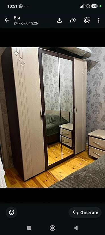 Yataq otağı mebel dəsti - Rəng: açıq krem/bej və tünd qəhvəyi — 2