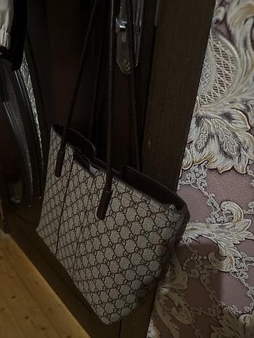 Qadın üçün shopper/tote tipli çanta - Rəng: qəhvəyi tonlarında