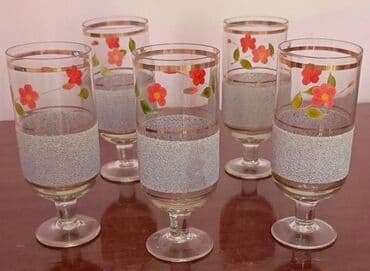 dest qab: Qədəhlər, rəng - Bənövşəyi, Şüşə, 6 ədədli dəst, 250 ml, Çexiya — 1