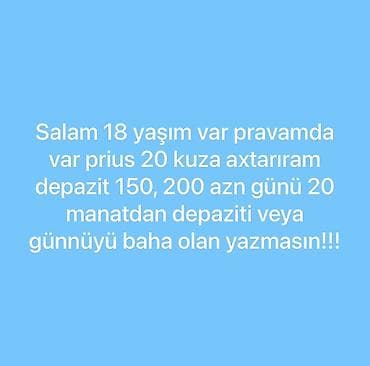 golf car qiymeti: Axtarılır: Toyota Prius 20 kuza Tələblərim: -Yaşım: 18 - Sürücülük — 1