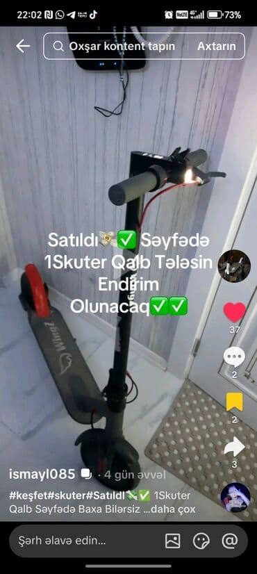 İdman və istirahət: Elektrik skuter - Rəng: qara gövdə, qırmızı arxa qanad - Geniş — 1