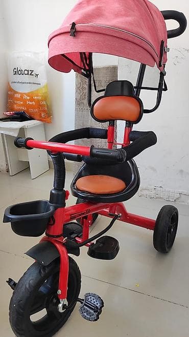 Uşaq üçtəkərli velosipedi – valideyn idarəetməsi və tentlə - Rəng