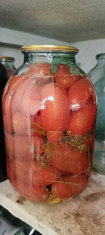 it sekili: Ev üsulu marinadlanmış pomidor – 3 litrlik banka sade 4 azn uzumburun — 1