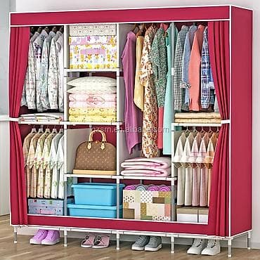 Новый, 2 двери, Коричневый, Тканевый, Распашной, Прямой шкаф