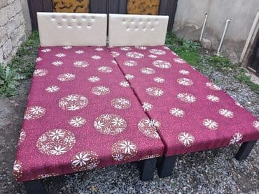 qoşa taxt: Təzə çarpayılar. 1 nəfərlik çarpayılar 60manat. 2 nəfərlik taxt — 5