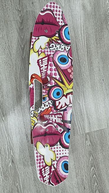 İdman və istirahət: Skateboard (penny board tipli) - Rəngarəng, pop-art üslublu gövdə — 2