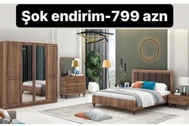 установка мебели: Двуспальная кровать, Трюмо, Шкаф, 2 тумбы, Азербайджан, Новый — 3