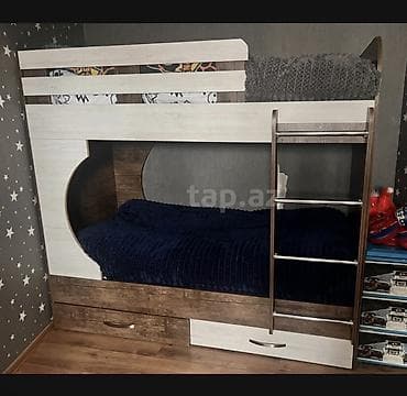 İki mərtəbəli uşaq çarpayısı - Material: laminat/MDF kombinasiya — 1