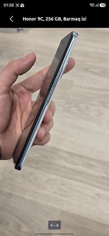panel radiator: Honor 9C, 256 GB, rəng - Boz, Barmaq izi — 4