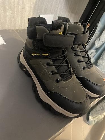 Botinkalar: Uşaq üçün idman/trekking tipli qış botları - Rəng: zeytun-yaşıl və — 2