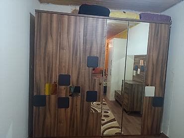 hacioglu mebel fabriki: Mebel dəsti – qonaq və yataq otağı üçün - Geniş şkaf: təbii ağac — 5