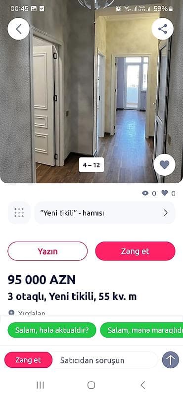 mingecevirde evler 2020: 2 otaqlı, Yeni tikili, 55 kv. m — 8
