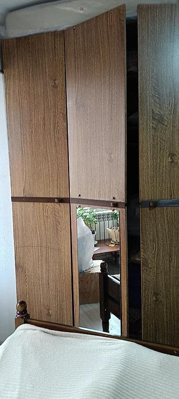 iskaf: 3 qapılı, Güzgülü, Qəhvəyi, Taxta, Açılan, Düz dolab — 2